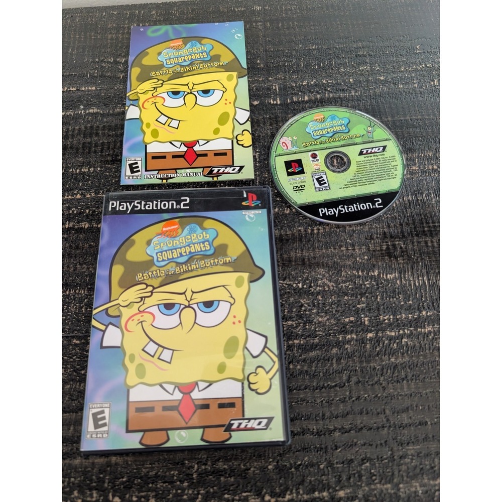 SpongeBob SquarePants: Battle for Bikini Bottom (PlayStation 2, 2003) Complete
